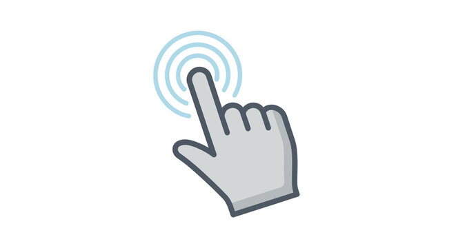 touch interaction icon with hand gesture and ripple effect
