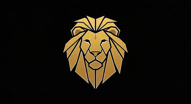 Golden lion head emblem