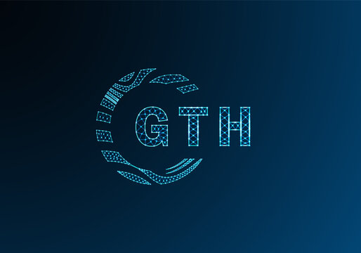 GTH low poly letter logo vector design. GTH lower poly logo design. GTH unique low poly logo design.