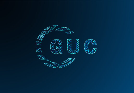 GUC low poly letter logo vector design. GUC lower poly logo design. GUC unique low poly logo design.