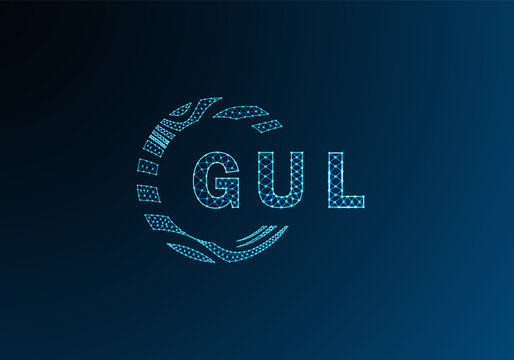 GUL low poly letter logo vector design. GUL lower poly logo design. GUL unique low poly logo design.