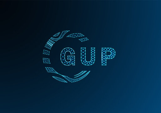 GUP low poly letter logo vector design. GUP lower poly logo design. GUP unique low poly logo design.