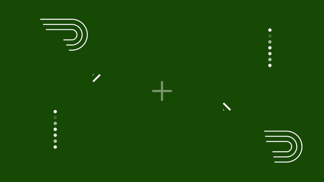 Professional High Quality Abstract Motion Background with Animated White Circles and Plus Symbols on Green Screen Backdrop for Science and Technology Video