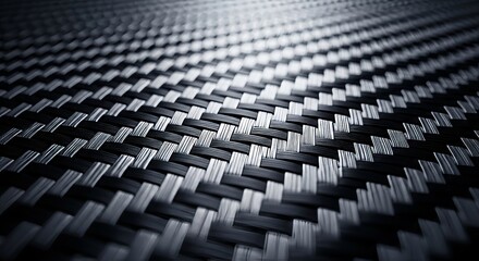 Fototapeta premium High Performance Woven Carbon Fiber Texture with Matte and Gloss Threads