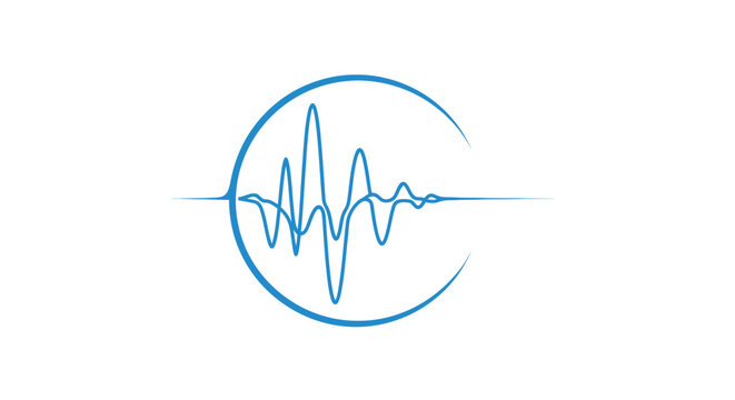 Sound Waveform Icon Inside Circle Logo