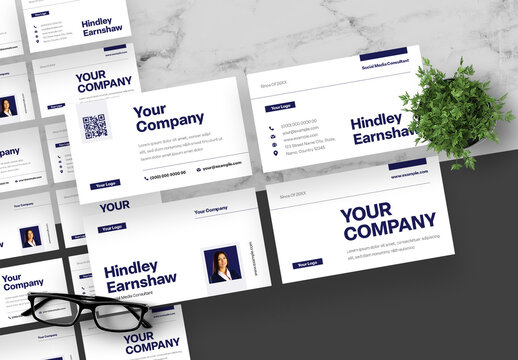 Blue Clean Corporate Business Card