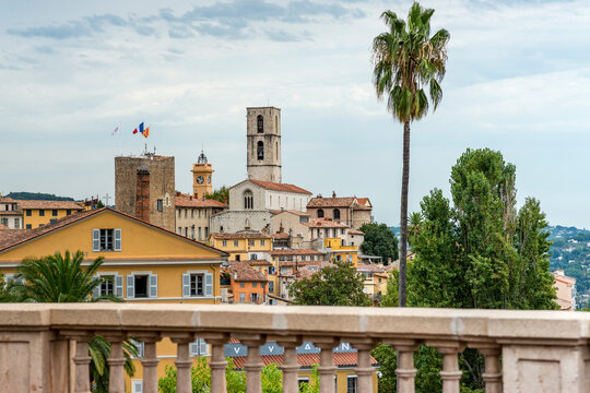 View of Notre-Dame-du-Puy Cathedral and old town in Grasse, France