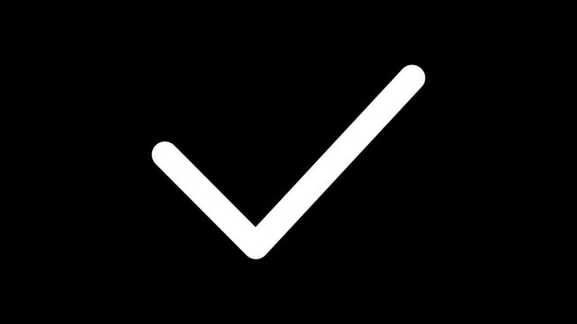 Check mark icon for confirming actions, approvals, or task completions. Perfect for apps, dashboards, and websites using sharp isolated on Animation Video