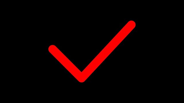 Check mark icon for confirming actions, approvals, or task completions. Perfect for apps, dashboards, and websites using sharp isolated on Animation Video