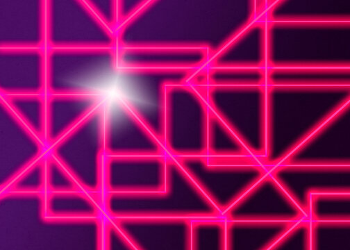 Abstract glowing pink network background with digital connections