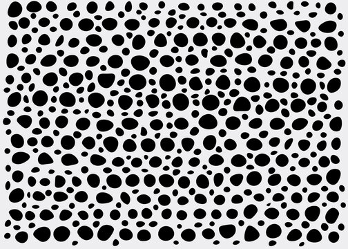 Abstract monochrome background with irregular black dots