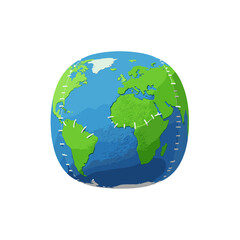 Fototapeta premium Cartoon earth illustration representing global concept with isolated background