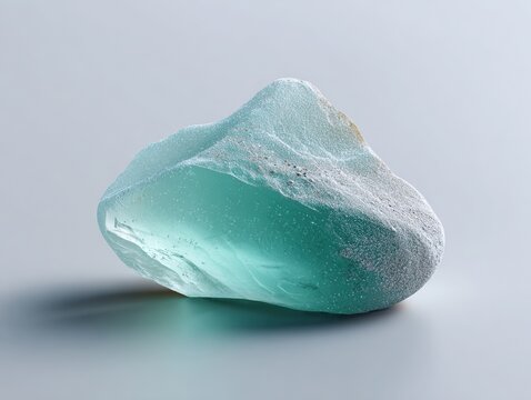 Frosted Sea Glass Pebble Texture, Realistic Summer Ocean Natural Stone