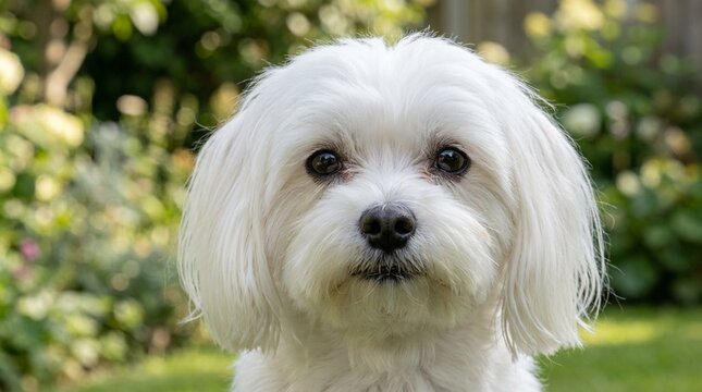 Maltese Face Portrait Bright Eyes White Coat Macro Close Shallow Bokeh Telephoto Isolation Portrait Ambient Light Soft White Seamless Studio Light Even Illumination