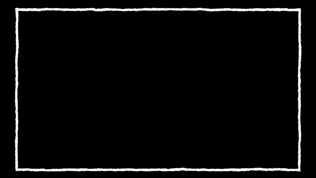 Square frame hand drawn, Hand-drawn frame rectangular border on a transparent background. 
