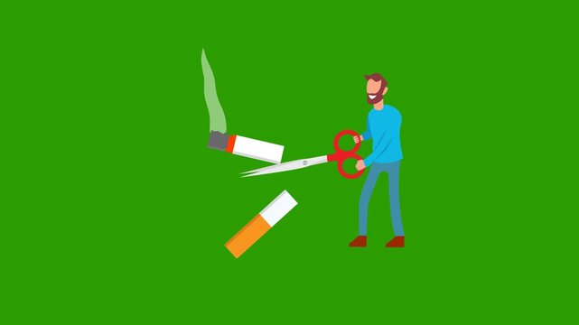 Animated World No Tobacco Day greeting featuring anti smoking concept, cigarette prohibition symbol, and global health awareness message. Ideal for public health campaigns, awareness videos