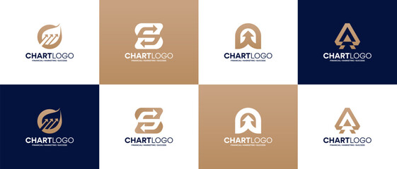 Naklejka premium Grow logo design collections. Financial, marketing, and growth logo
