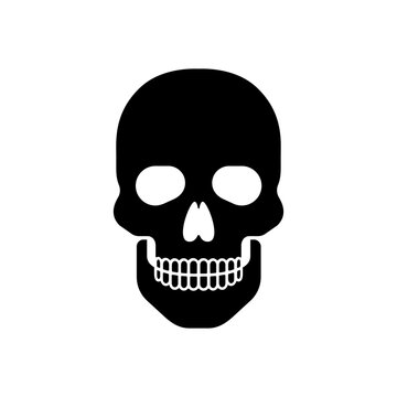 Black Skull Icon Graphic Design Element.