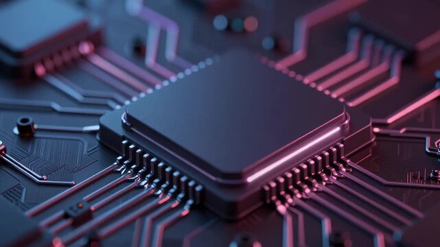close up of computer circuit board chip processor CPU
