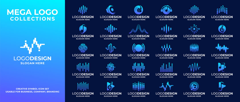 Mega logo collections of pulse music.