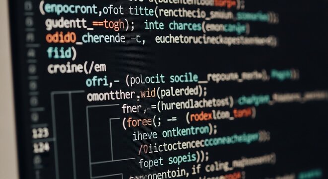 Computer code display programming concept