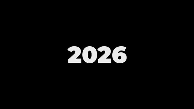 Dynamic scrolling year from 1995 to 2026 smooth animation, progress timeline, scolling timeline animation, alpha channel or transparent background