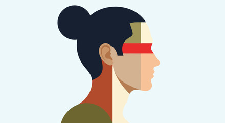 Abstract profile portrait illustration © Topscor