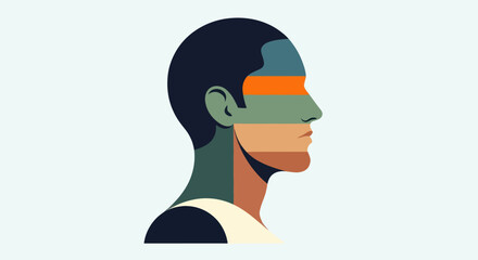 Abstract profile portrait illustration © Topscor