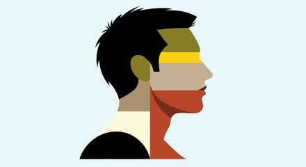 Abstract profile portrait illustration © Topscor