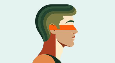 Abstract profile portrait graphic © Topscor