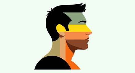 Abstract profile portrait graphic © Topscor