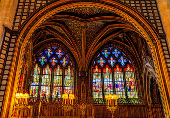 Fototapeta premium St. Geneviève Life Stained Glass Saint-Étienne-du-Mont Church Paris France