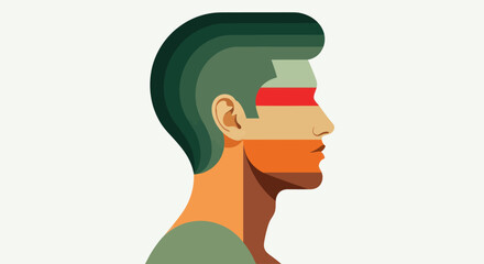 Abstract profile portrait graphic illustration © Topscor