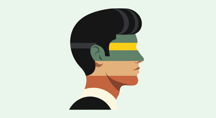Abstract profile portrait graphic illustration © Topscor