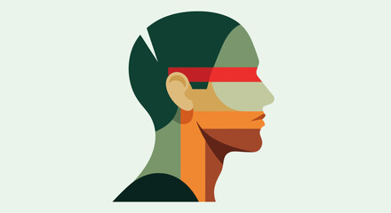 Abstract profile portrait graphic illustration © Topscor