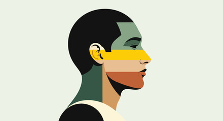 Abstract profile portrait illustration © Topscor