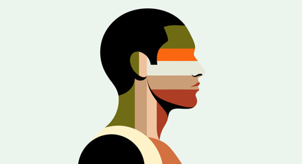 Abstract profile portrait illustration © Topscor