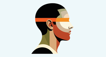 Abstract profile portrait illustration © Topscor
