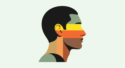 Abstract profile portrait illustration © Topscor