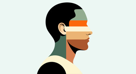 Abstract profile portrait illustration © Topscor