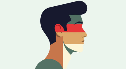 Abstract profile portrait illustration © Topscor