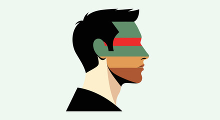 Abstract profile portrait illustration © Topscor