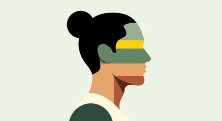 Abstract profile portrait illustration © Topscor