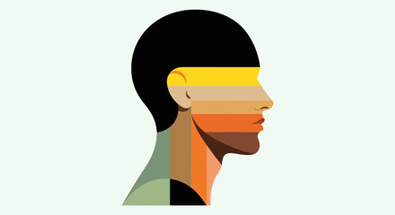 Abstract profile portrait illustration © Topscor