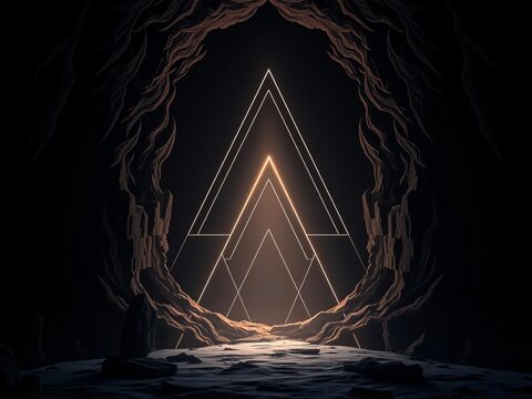 Ancient geometry ascends, a luminous whisper in the infinite dark ,  Egypt,  straight