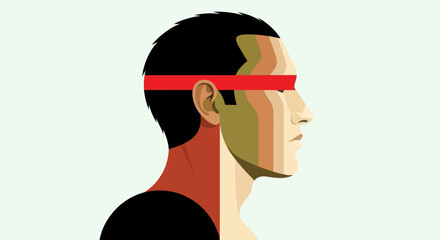 Abstract profile portrait illustration © Topscor