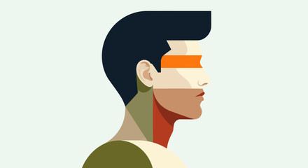 Abstract profile portrait illustration © Topscor