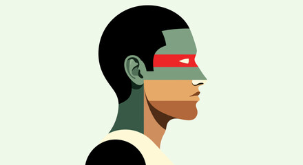 Abstract profile portrait illustration © Topscor