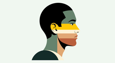 Abstract profile portrait illustration © Topscor