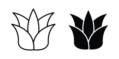 Fototapeta premium Aloe vera icon vector editable stroke. logo symbol illustration.